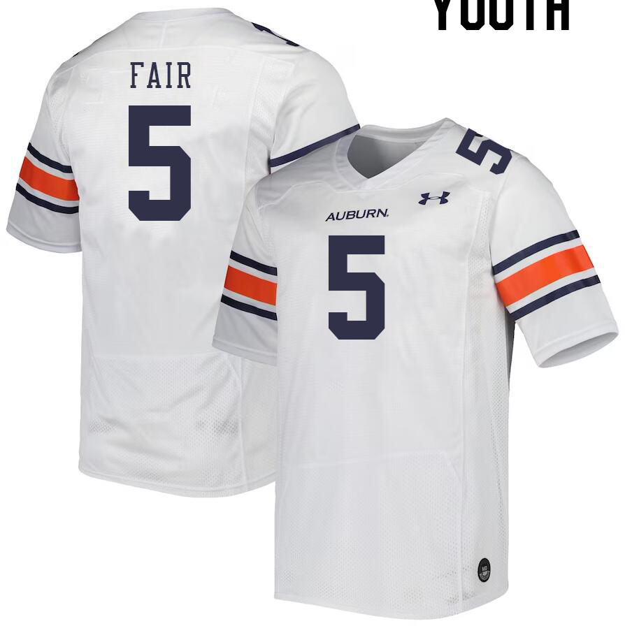 Youth #5 Jay Fair Auburn Tigers College Football Jerseys Stitched-White - Click Image to Close